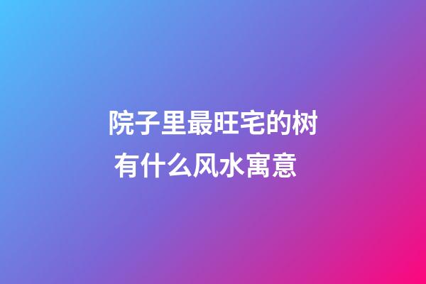 院子里最旺宅的树 有什么风水寓意